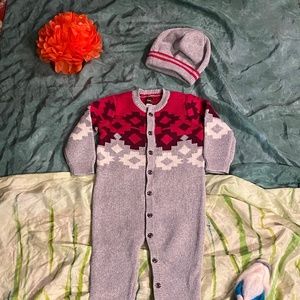 Tea Collection Fair Isle Sweater Romper Set